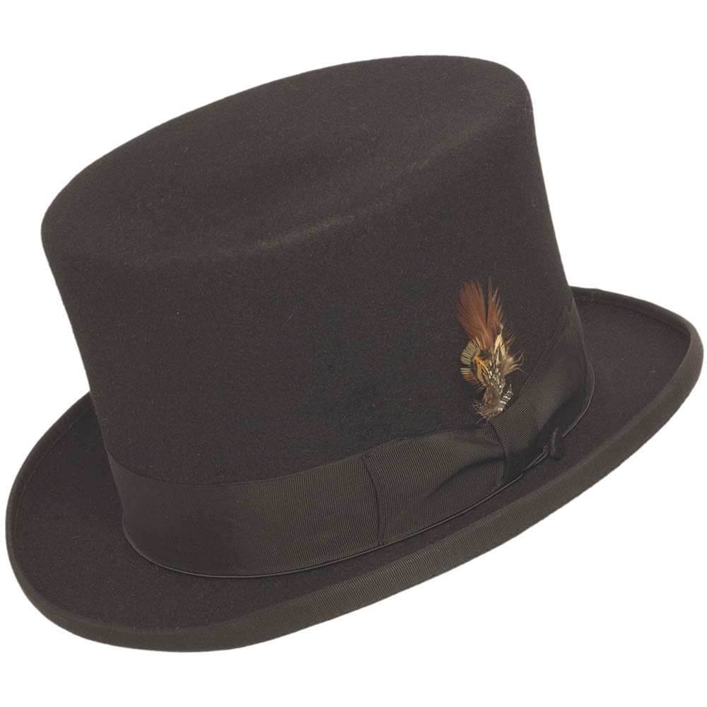 Action Fur Felt Top Hat By Selentino Black all sizes USA 6 5/8-8 Europe 53-64 